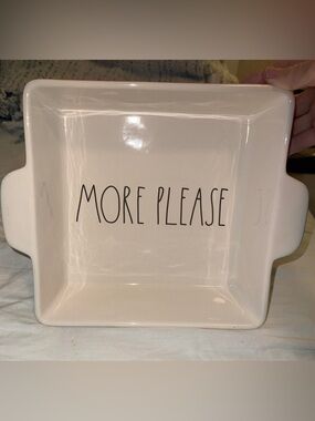 Rae Dunn More Please White Casserole Dish Bakeware Preowned